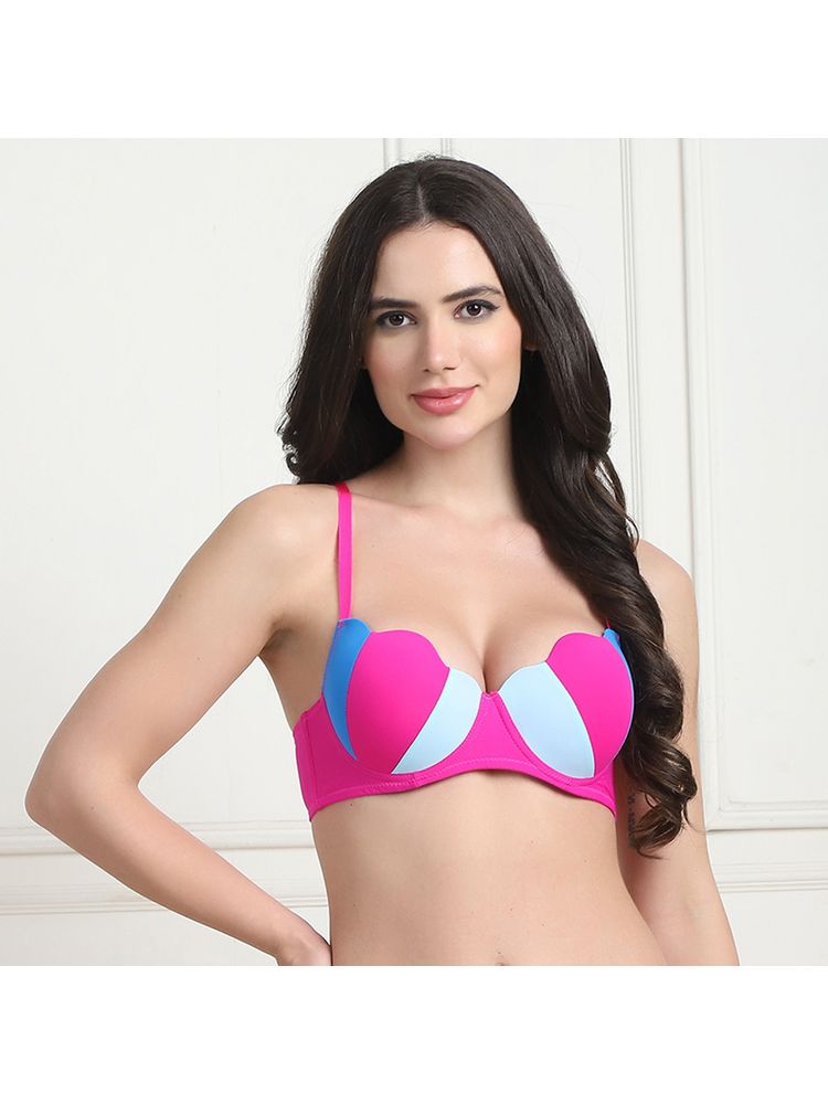PrettyCat Lightly Padded Scalloped Sexy Plunge Bra-picture-28