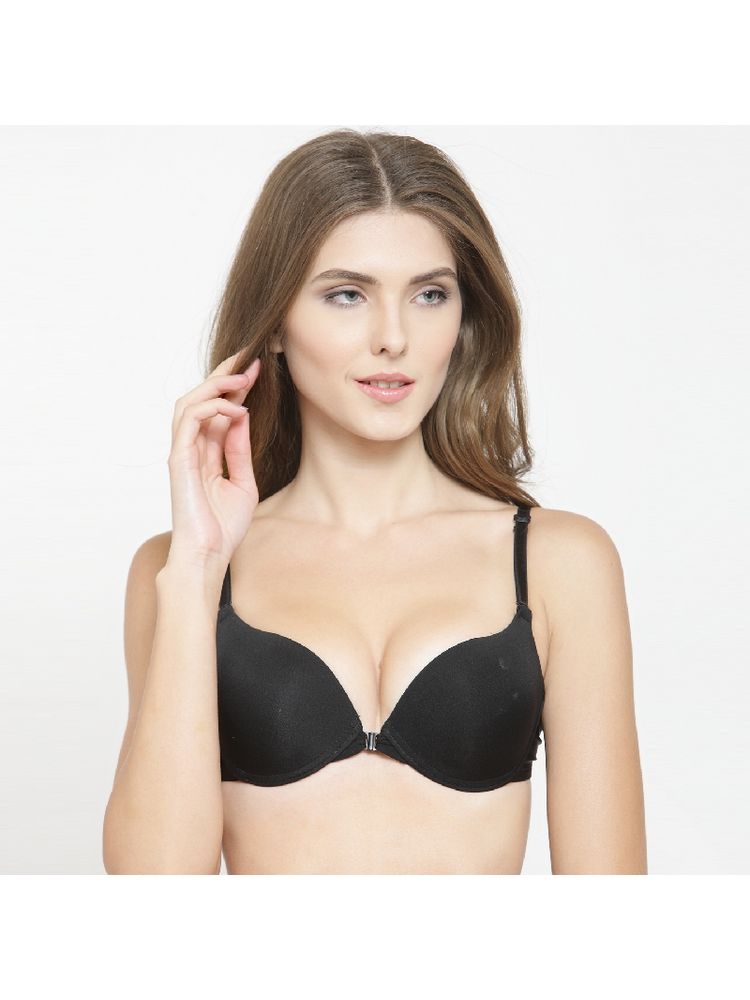 PrettyCat Front Closure Pushup Bra - Black-picture-34
