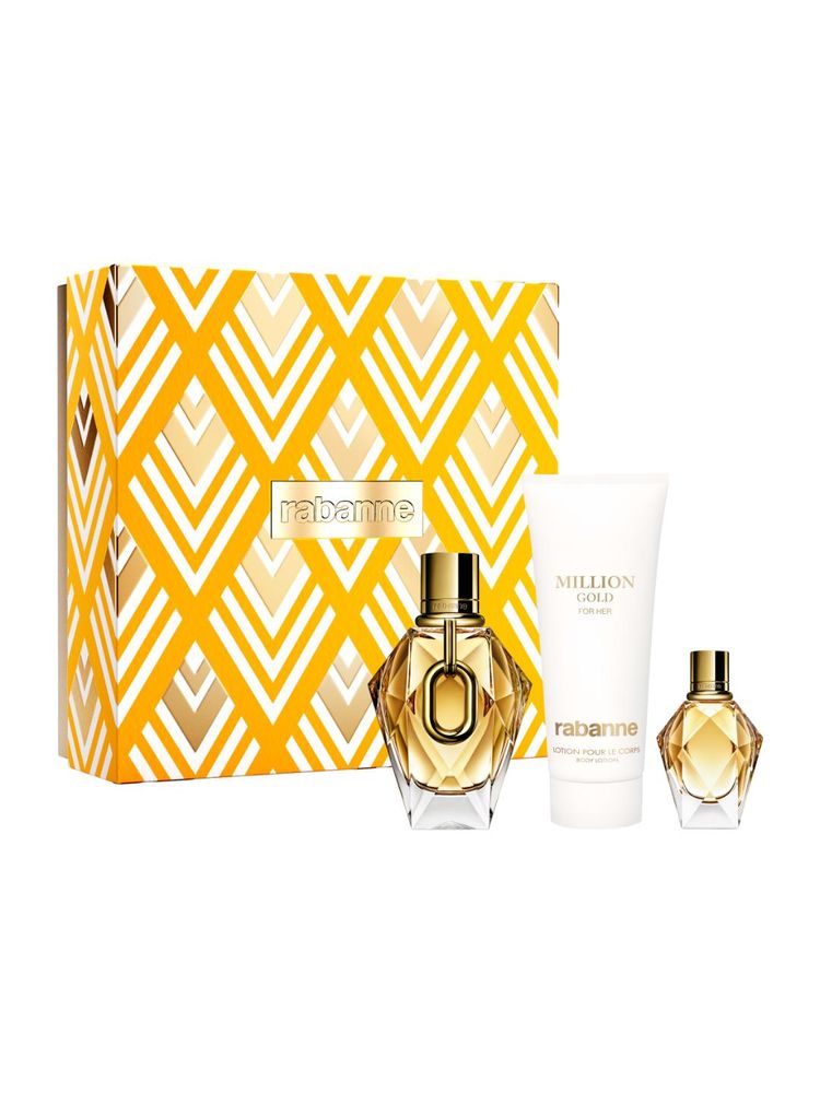 Paco Rabanne Million Gold For Her Eau De Parfum With Body Lotion & Miniature-image-42