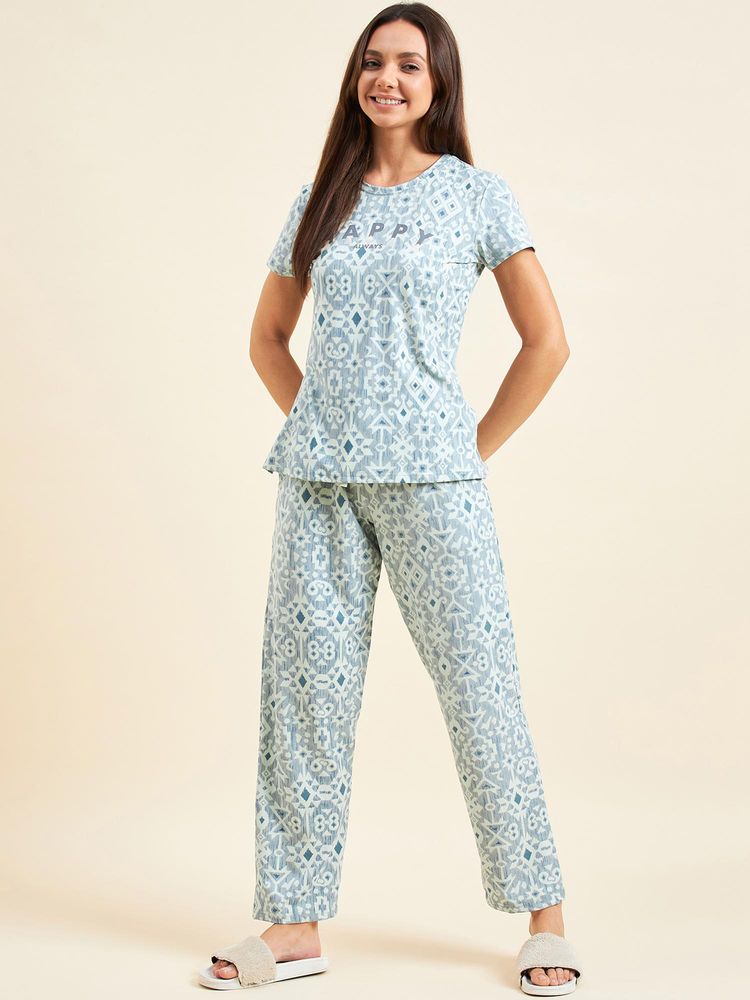 Sweet Dreams Womens Printed Regular Fit T-shirt and Pyjama-picture-33