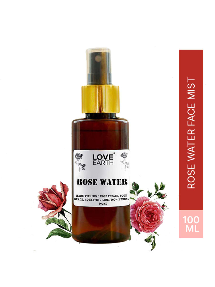 Love Earth Rose Water Gulab Jal Face Mist Toner with Rose for Skin Hydration and Natural Glow
