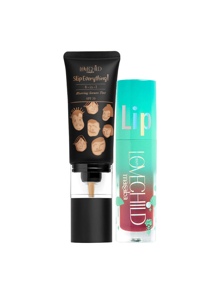 LoveChild Masaba Serum Tint & Lip Oil Combo - Lonely Lioness + Raspberry Rose-image-23