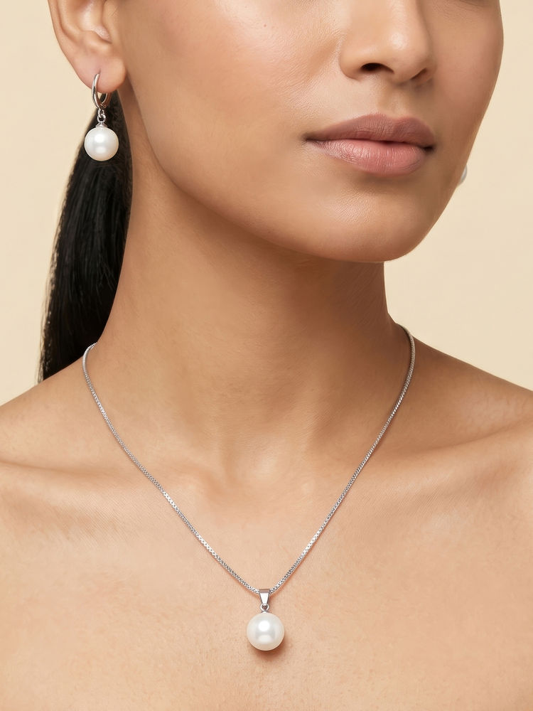 Joker & Witch Artemis Molten Pearl Silver Adjustable Jewellery Set-picture-48