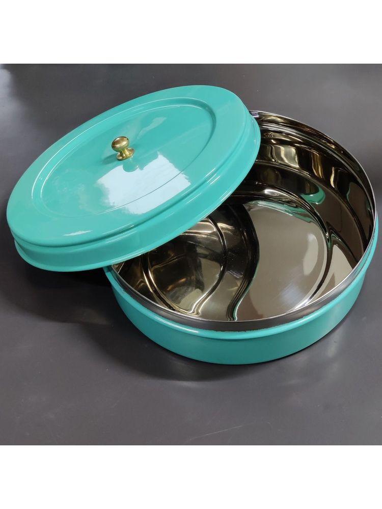 Living With Elan Round Stainless Steel Storage Roti Box-Aqua-picture-22