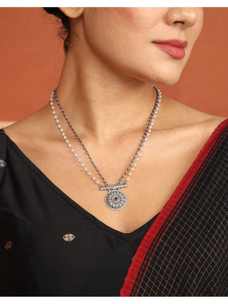 fabindia fashion Fabindia Metal White Pendant Necklace-picture-15
