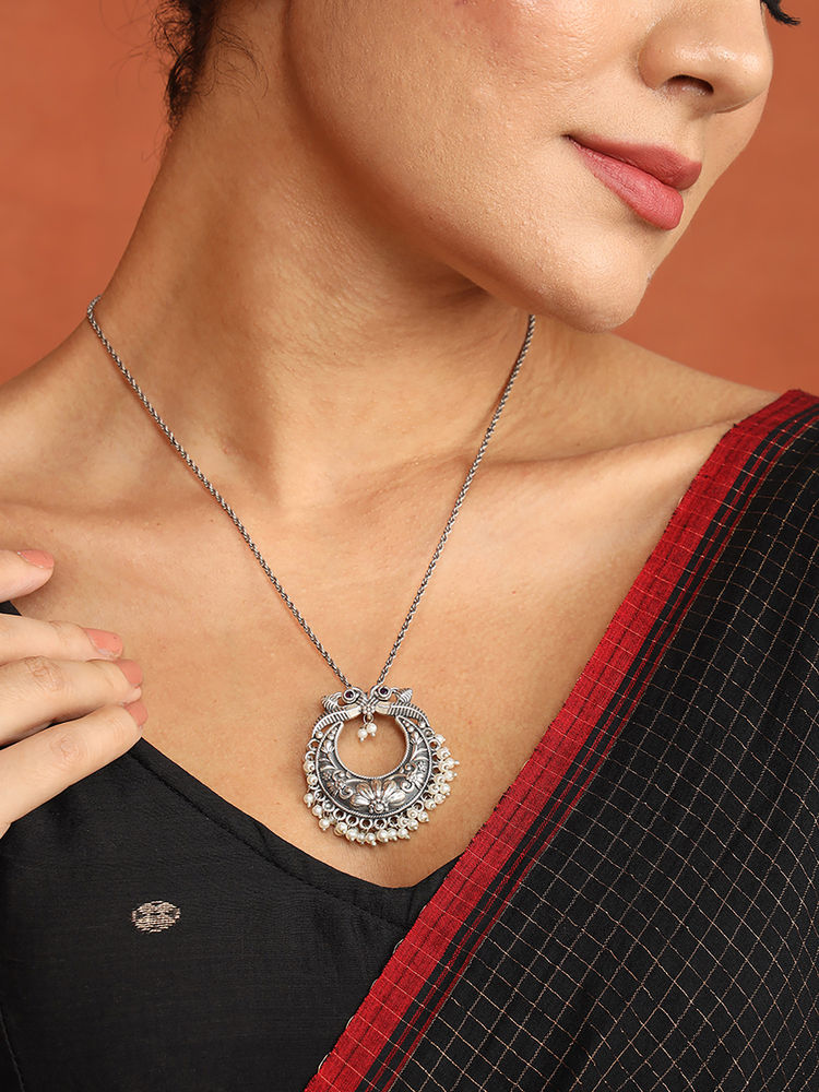 fabindia fashion Fabindia Metal White Pendant Necklace-picture-32