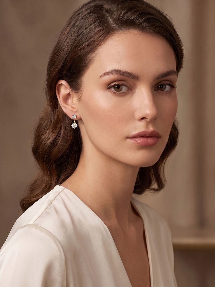 Carlton London 18Kt Gold-Plated Cz Solitaire Drop Earrings-picture-21
