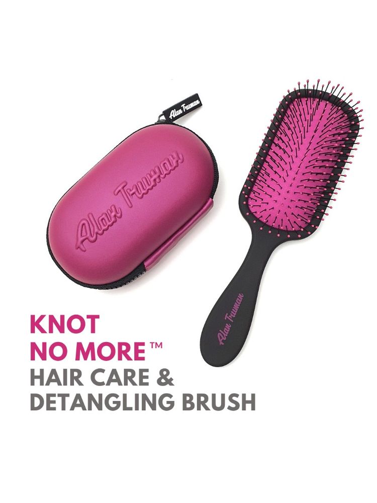Alan Truman Knot No More Detangling & Hair Care Brush - Pink Hot Glare-picture-8