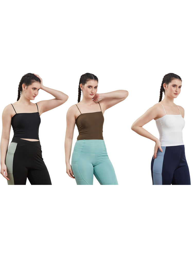 G Heist Multi-Color Assorted Lightly Padded Sports Bra (Pack Of 3)-image-4