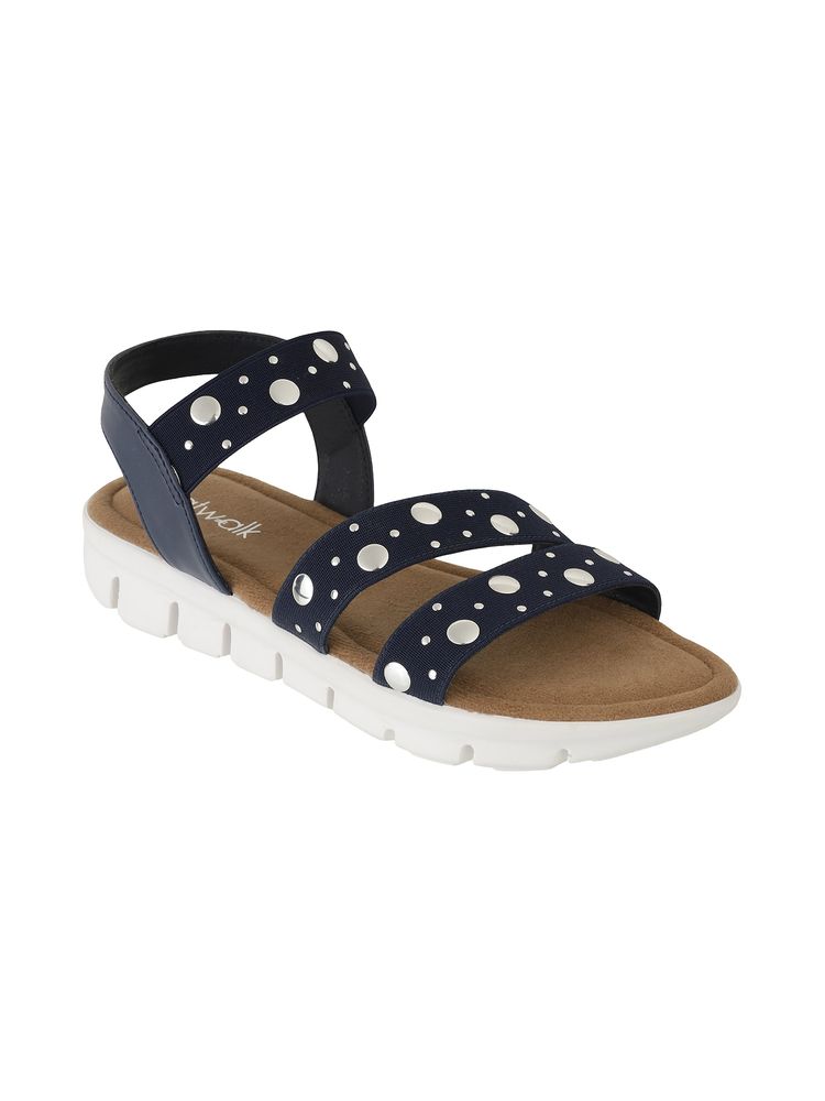 Catwalk Women COURT TRIMS and STUDS Sandals - Navy Blue-picture-17