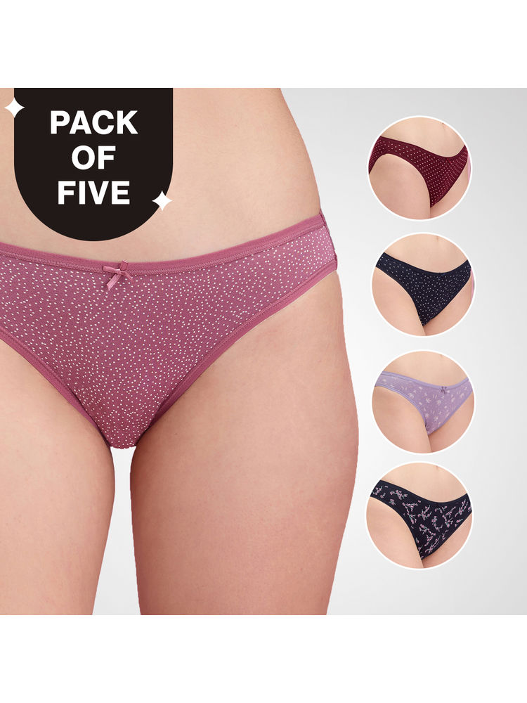 Nykd by Nykaa Low Rise Cotton Bikini Panty with Outer Elastic-NYP030-PO5-picture-11