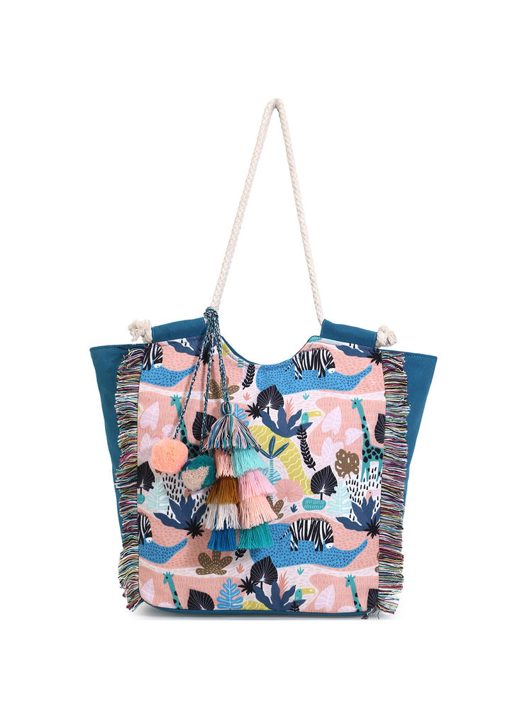 Anekaant Animal Blue & Multicolor Polycotton & Canvas Quirky Digital Printed Tote Bag-picture-14