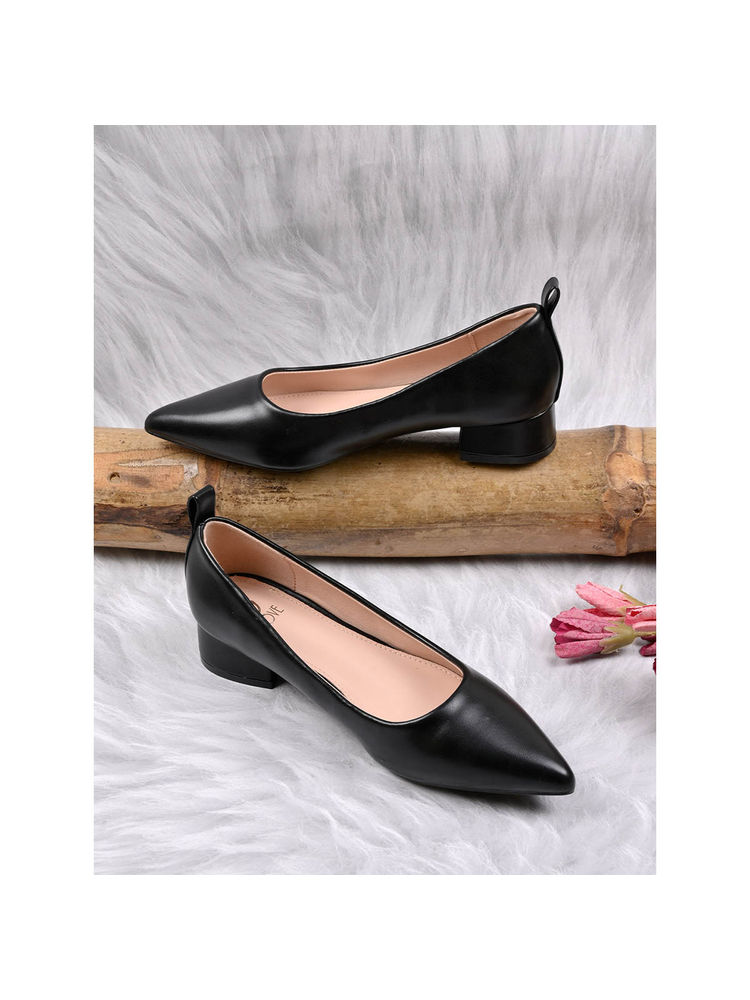 Jove Women Black Solid Ballerinas-picture-25