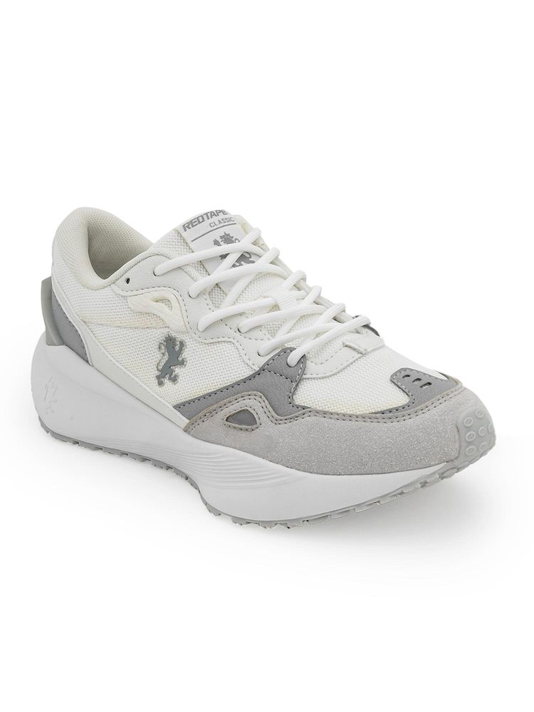Red Tape Women Colorblocked White and Grey Lifestyle Sneakers-picture-18