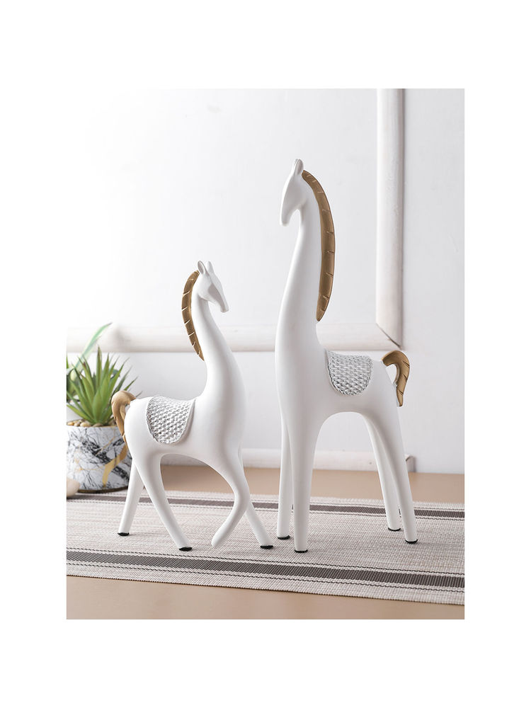 Tayhaa White Poised Reindeers Figurine-image-48