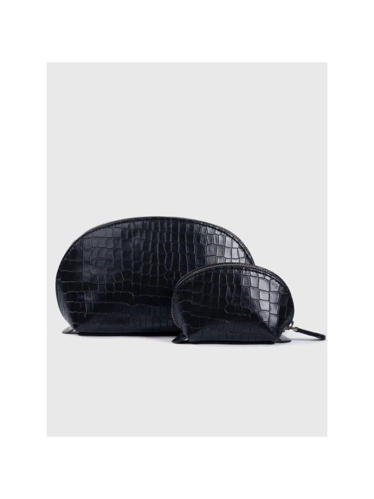 THE GUSTO Black Cosmos Croco Pouch (S)-picture-12