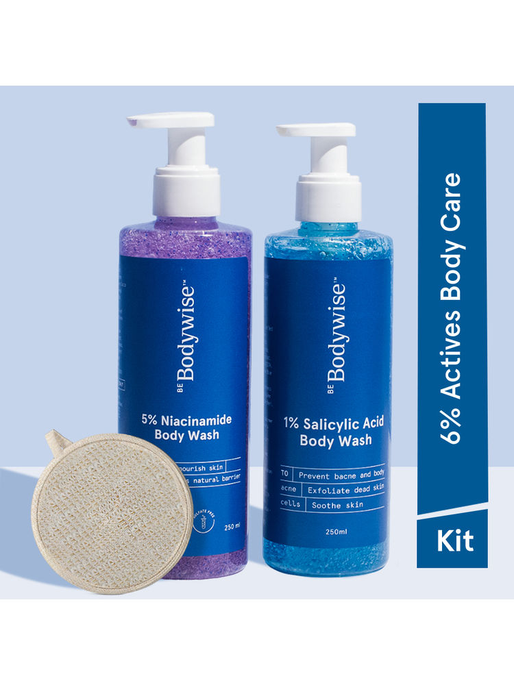 Be Bodywise Niacinamide Body Wash + 1% Salicylic Acid Body Wash + Loofah-picture-9