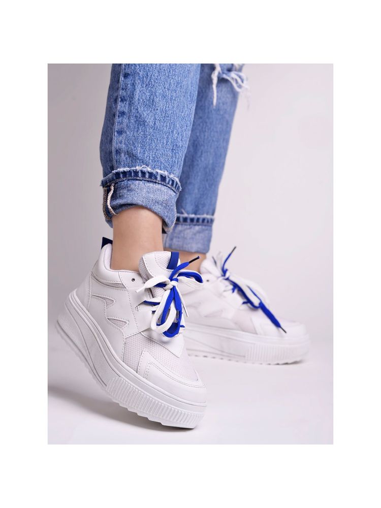 Shoetopia Smart Casual White Sneakers for Women-picture-22