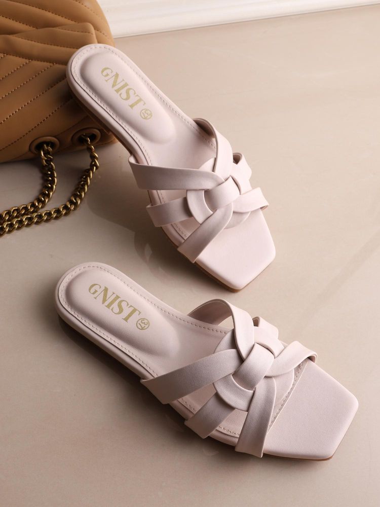GNIST Women Casual Slip on Cream Slip on Flats-image-39
