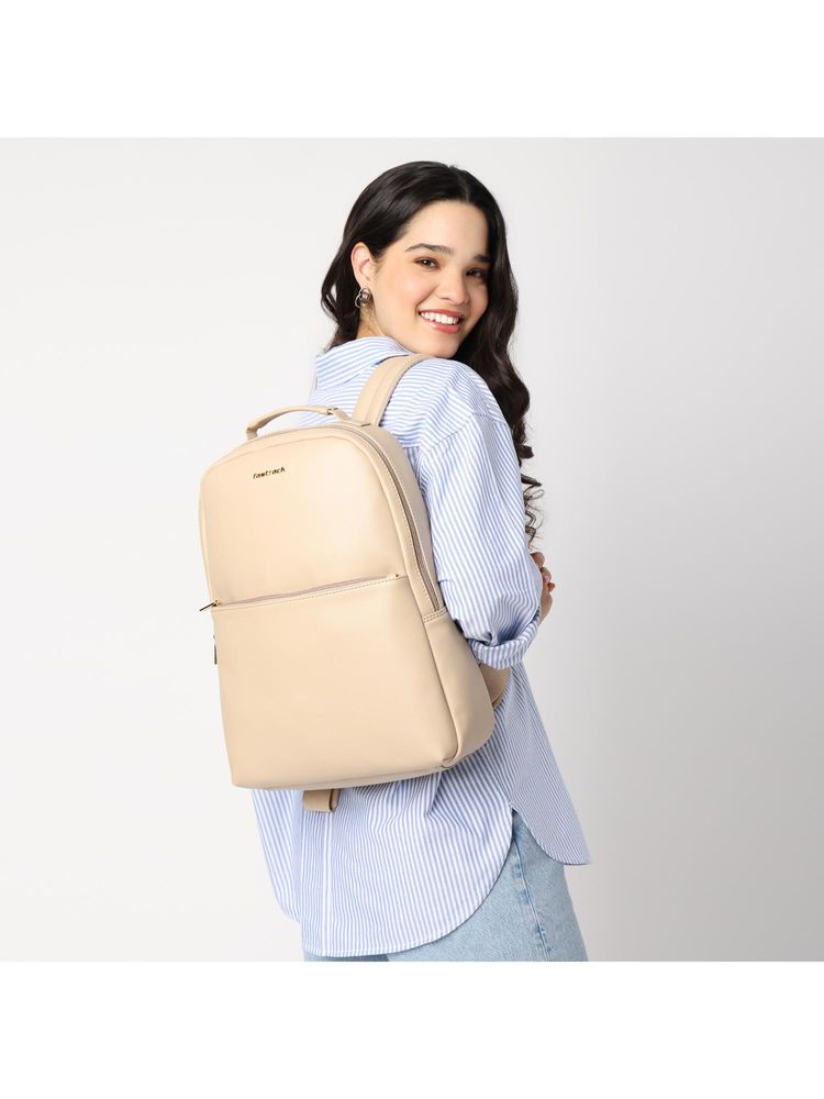 dkny accessories Fastrack Beige Solid Backpack-picture-9