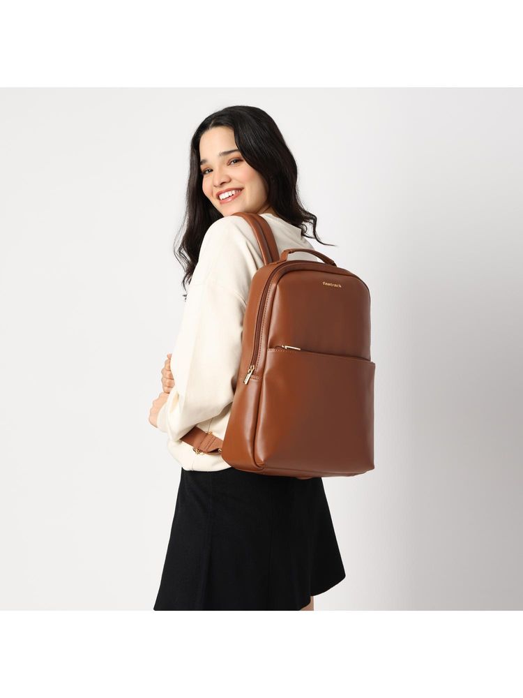 Fastrack Tan Solid Backpack