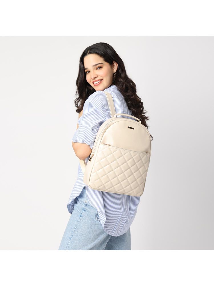dkny accessories Fastrack Beige Puff Up Backpack-picture-20