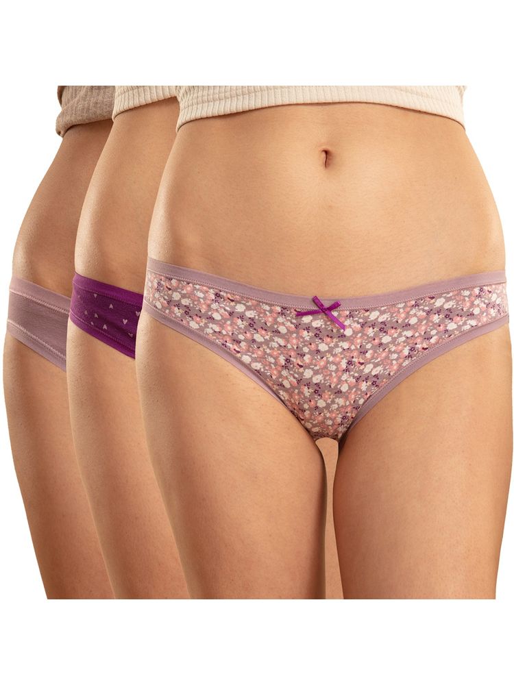 Nykd by Nykaa Bikini Panty With Outer Elastic-nyp030-assortment 1 Multi-Color (Pack of 3)-picture-10