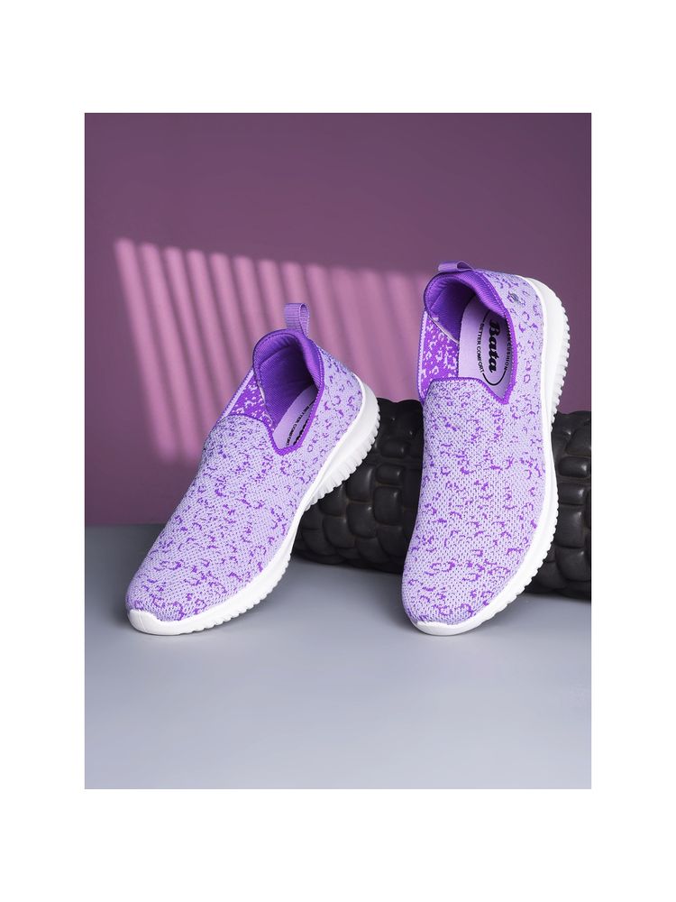 Bata Women Casual Slip On Purple Walking Shoes-picture-43