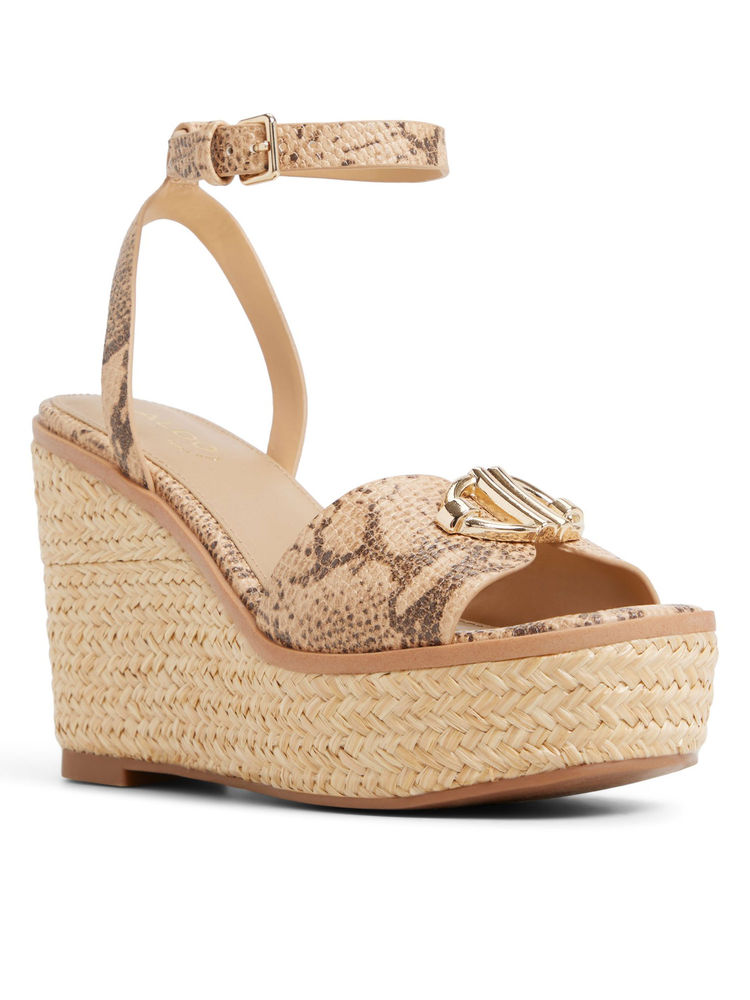 Aldo Droin Women Beige Heels Wedges-picture-17