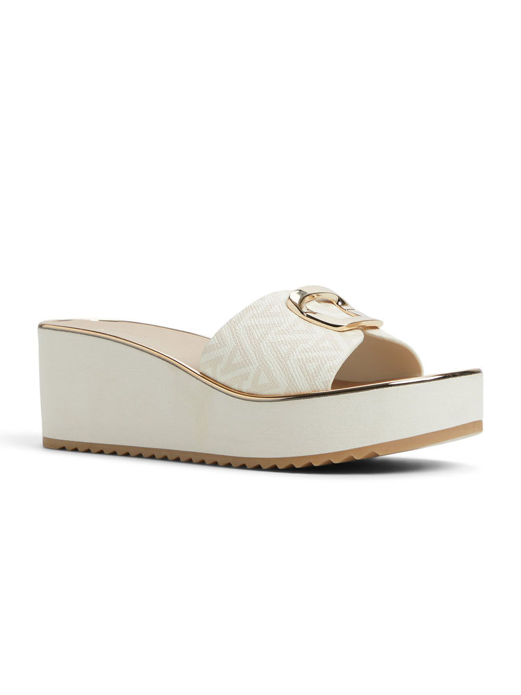 Aldo Menhaden Women White Wedges Heels-picture-12