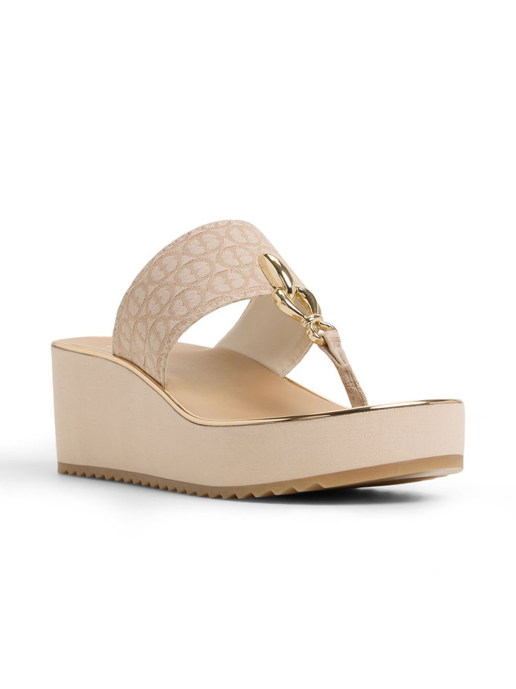 Aldo Penelopy Women Beige Wedges Heels-picture-11