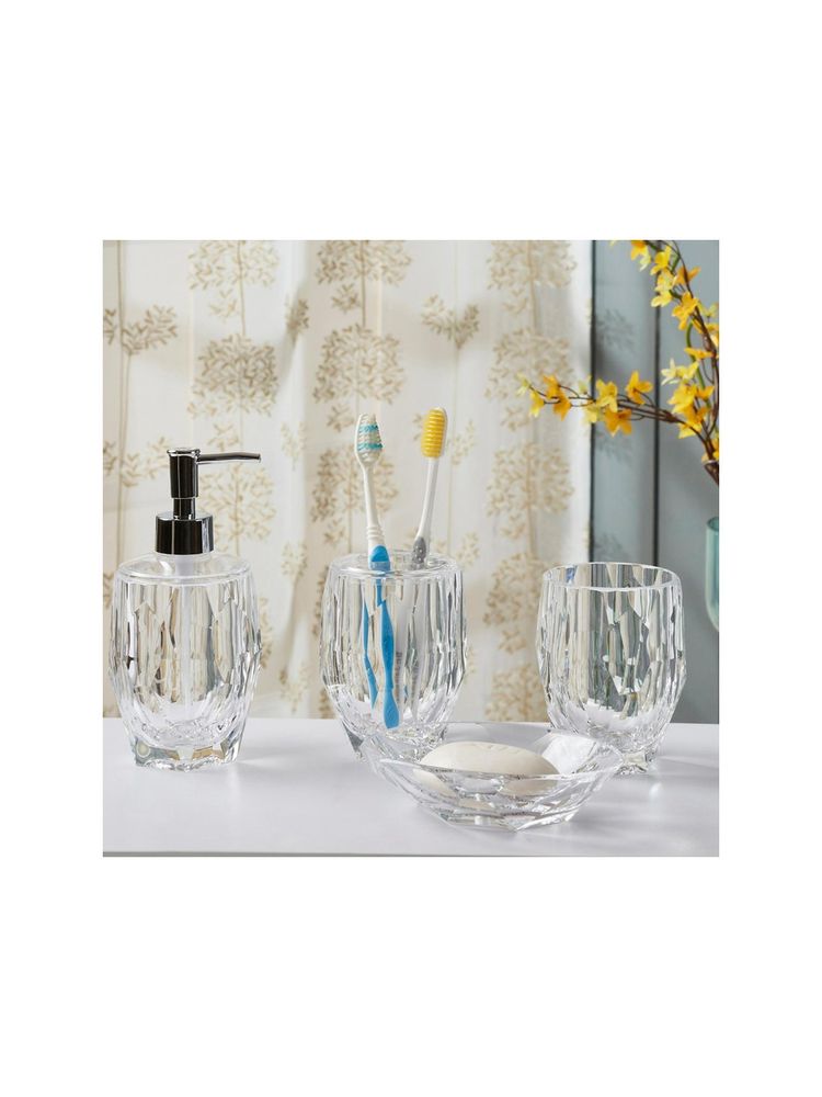OBSESSIONS Crystal 4 Pieces Bathroom Set Transparent-image-2