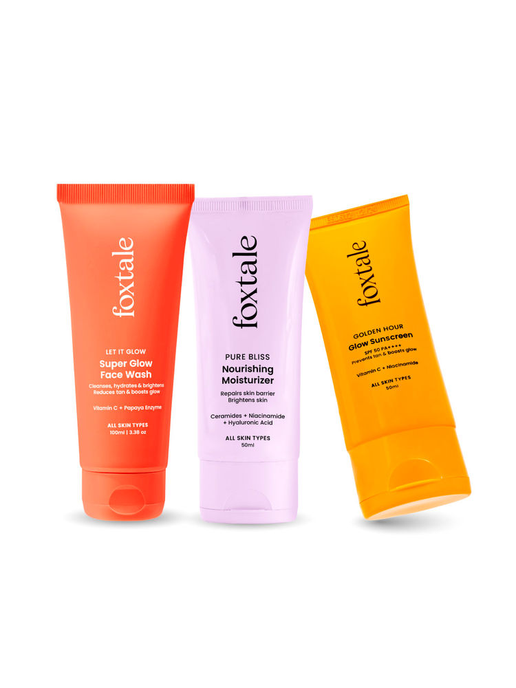 Foxtale Hydra-Glow Trio – Bright, Hydrated & Sun-Protected Skin