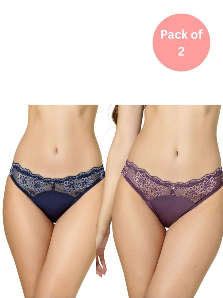 bodyline Multi-Color Polyamide Self Design Panty (Pack of 2)-image-4