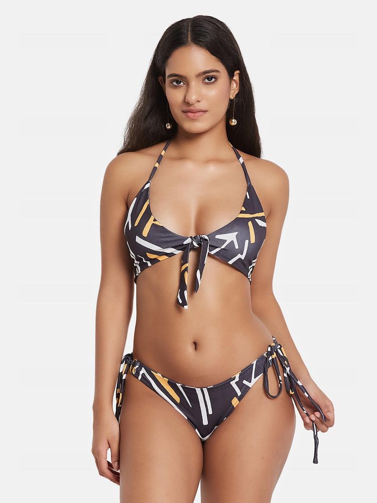 G Heist Multi-Color Polyester Printed Bikini Top With Panty (Pack of 2)-image-16