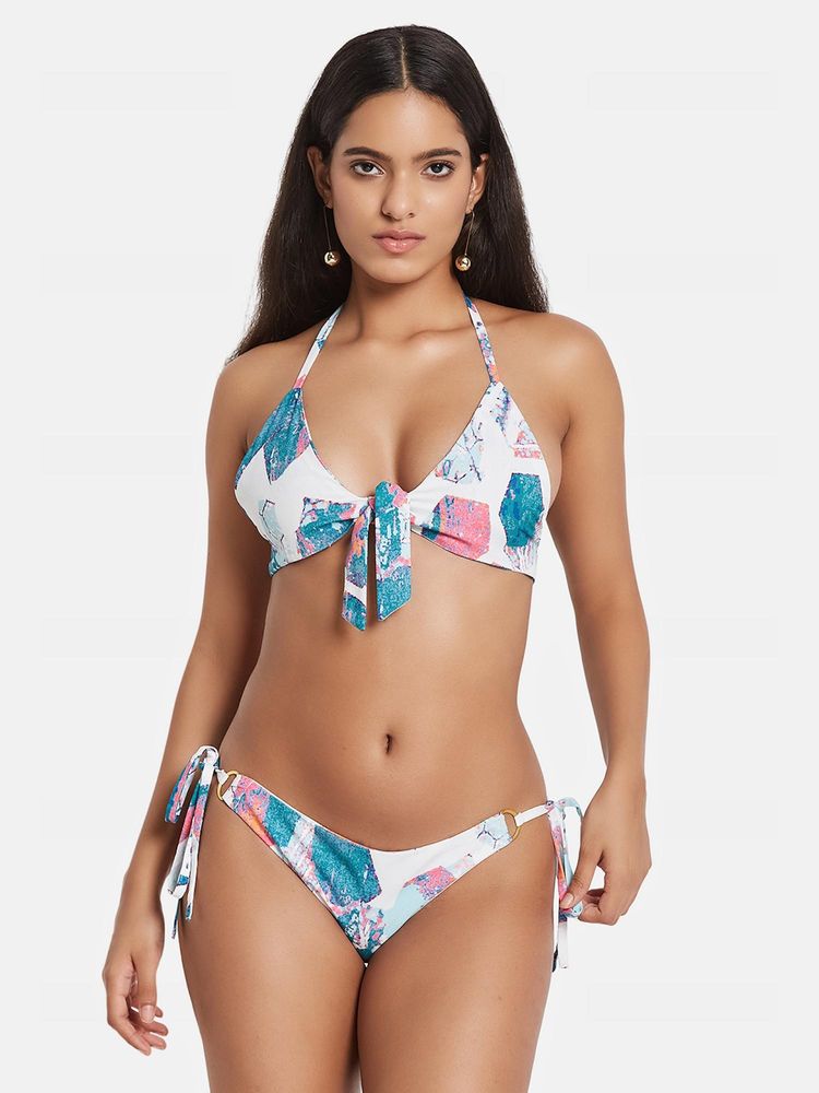 G Heist Multi-Color Polyester Printed Bikini Top With Panty (Pack of 2)-image-17