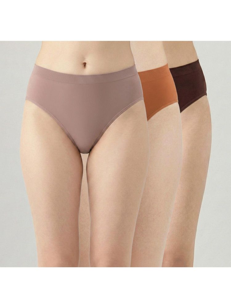 Zivame Multi-Color Polyamide Solid Hipster (Pack of 3)-picture-17