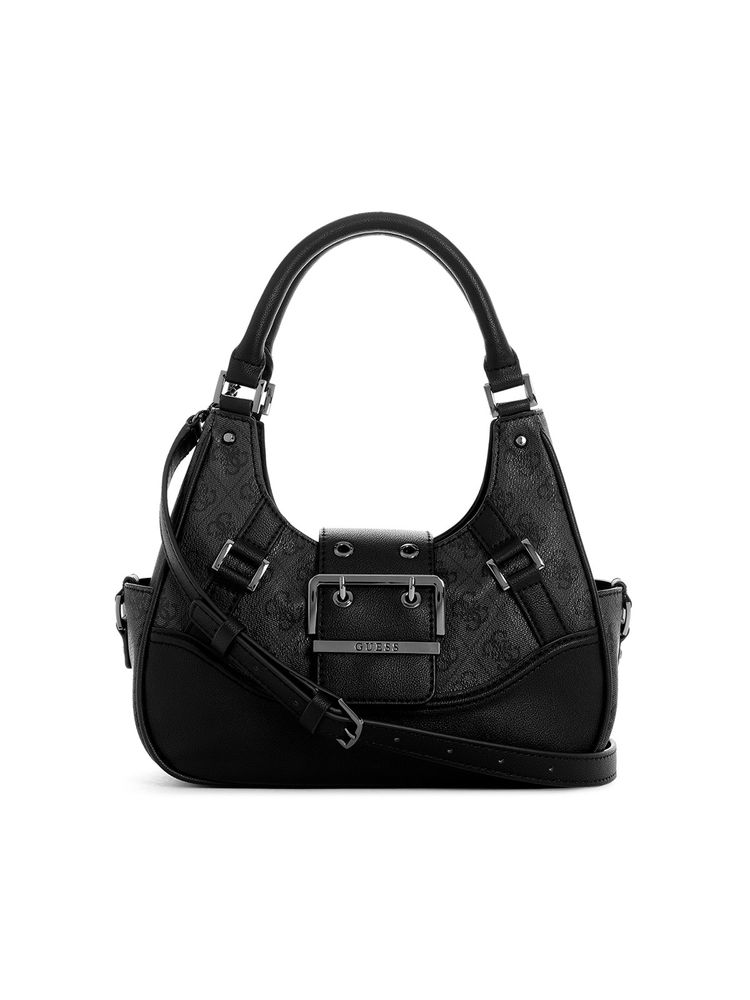 Guess Black Solid Decor Vintage Shoulder Bag-image-47