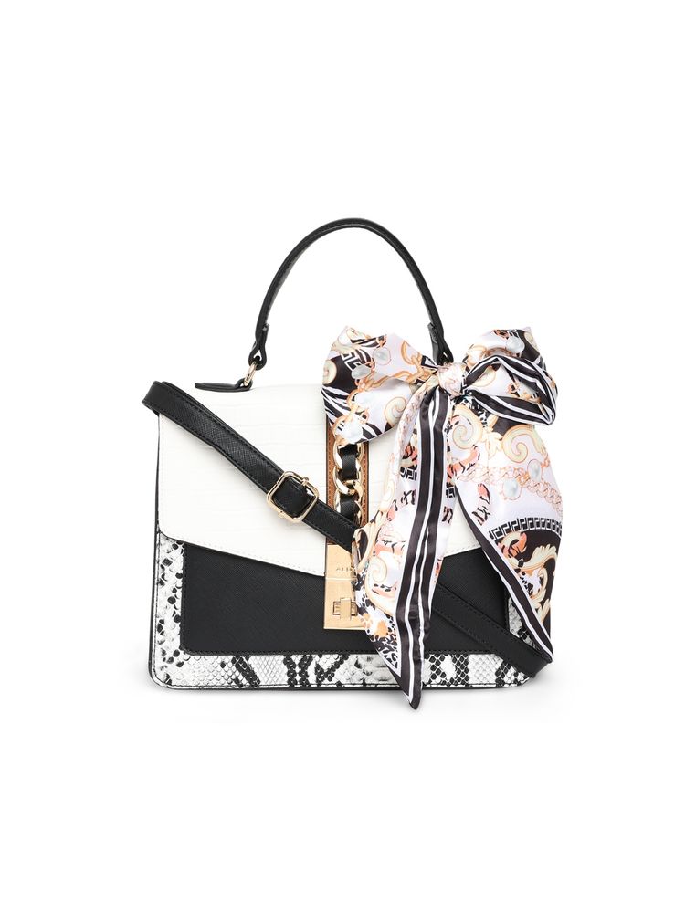 Aldo Printed White Top Handle Satchel Bag-picture-14