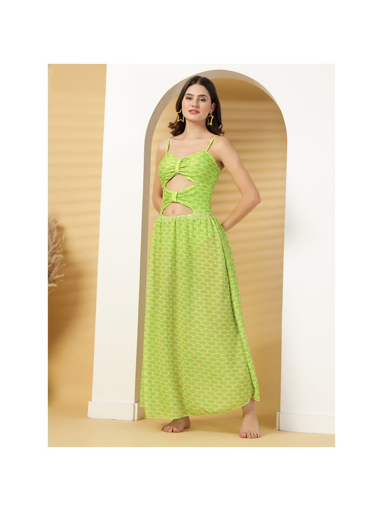 Cukoo Green Padded Tropical Printed One-Piece with Cover-Up (Set of 2)-image-21