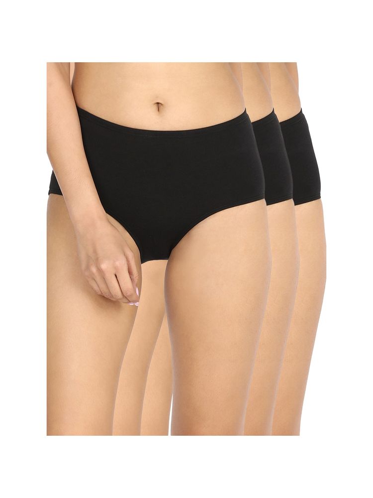 Nykd by Nykaa Pack of 3 Cotton Full Brief With Anti Odor-Nyp104-All Black
