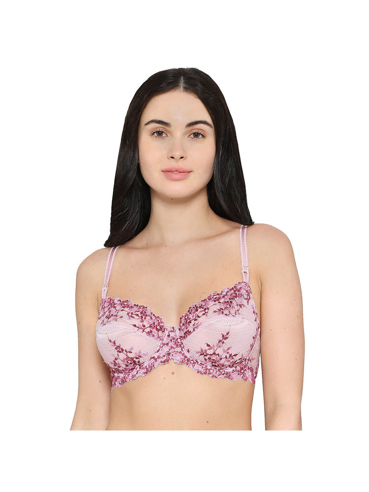 Wacoal Pink Lace Non Padded Wired Medium Coverage T-Shirt Bra-picture-26