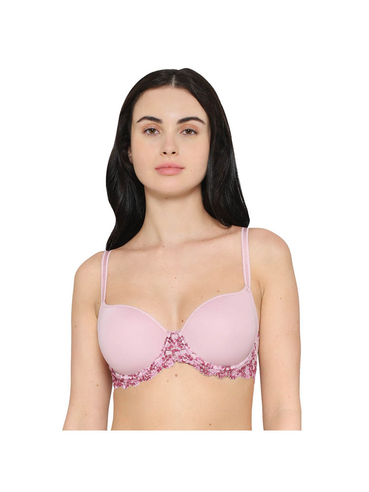Wacoal Pink Lace Contour Padded Wired Medium Coverage T-Shirt Bra-picture-22