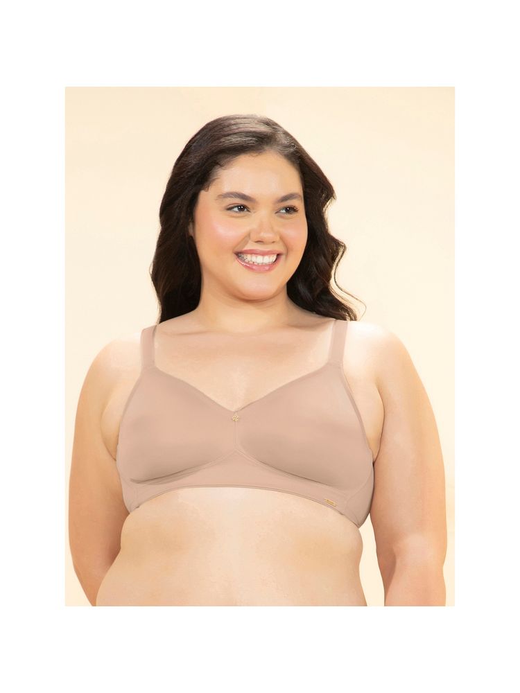 Amante Women Nude Non Padded Non Wired Delight Comfort Minimizer Bra-picture-24