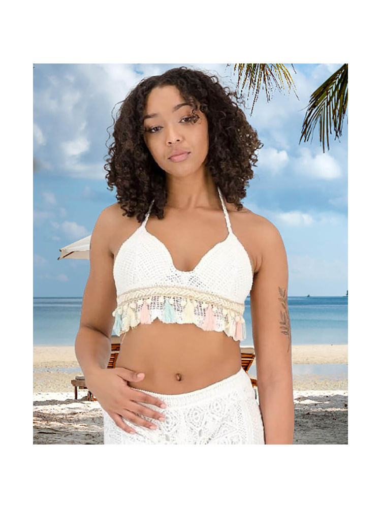 BRACHY Women Crochet Halter Neck Padded Bralette-picture-21