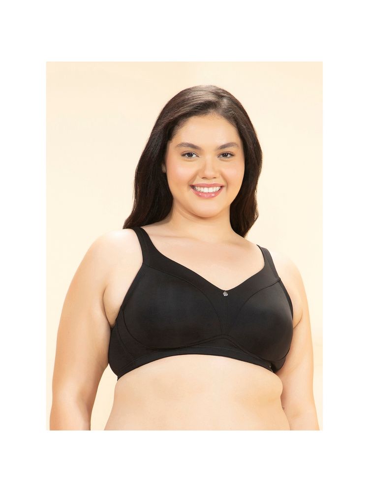 Amante Women Black Non Padded Non Wired Full Coverage Regal Curves Minimizer Bra-picture-25