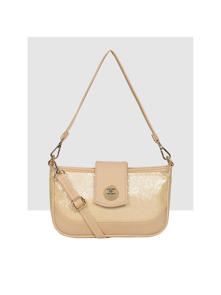 ESBEDA Women Cream Textured Sling Bag with Detachable Strap-image-33