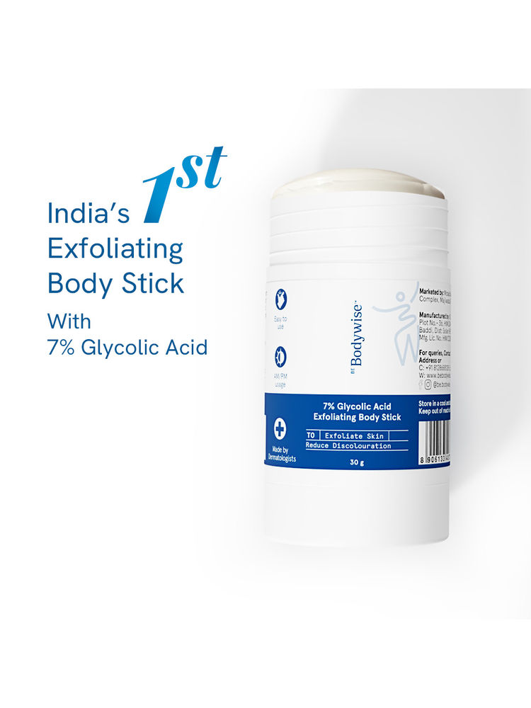Be Bodywise 7% Glycolic Acid Exfoliating Body Stick - For KP Bumps, Ingrown Hair & Rough Skin