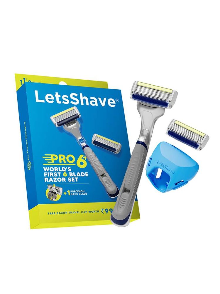 LetsShave Pro 6 Plus Shaving Razor for Men (1 Razor + Razor Cap)-image-30