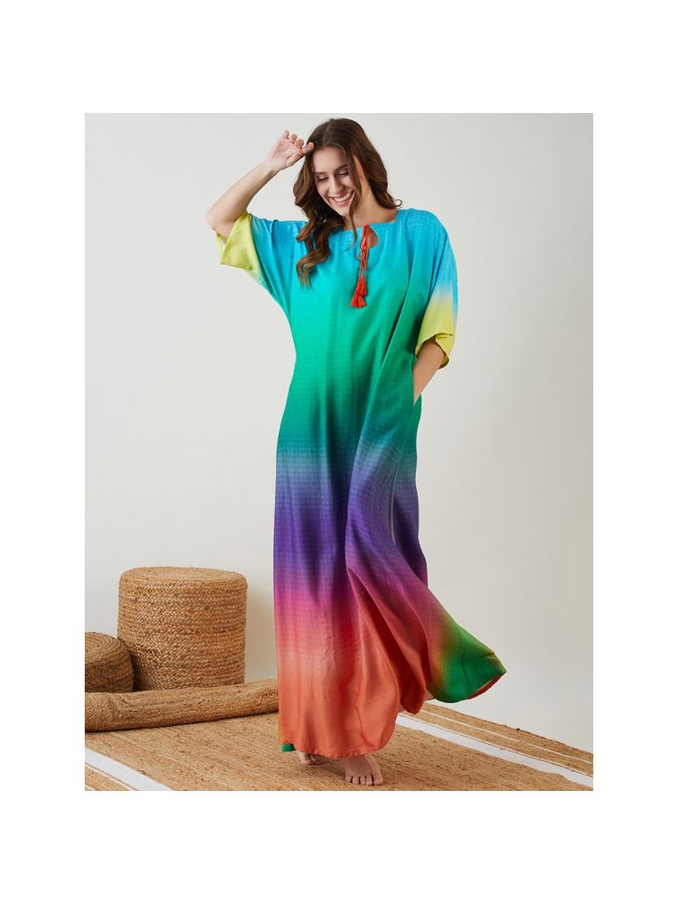 The Kaftan Company Dusk To Dawn Hued Comfort Nightdress-picture-28